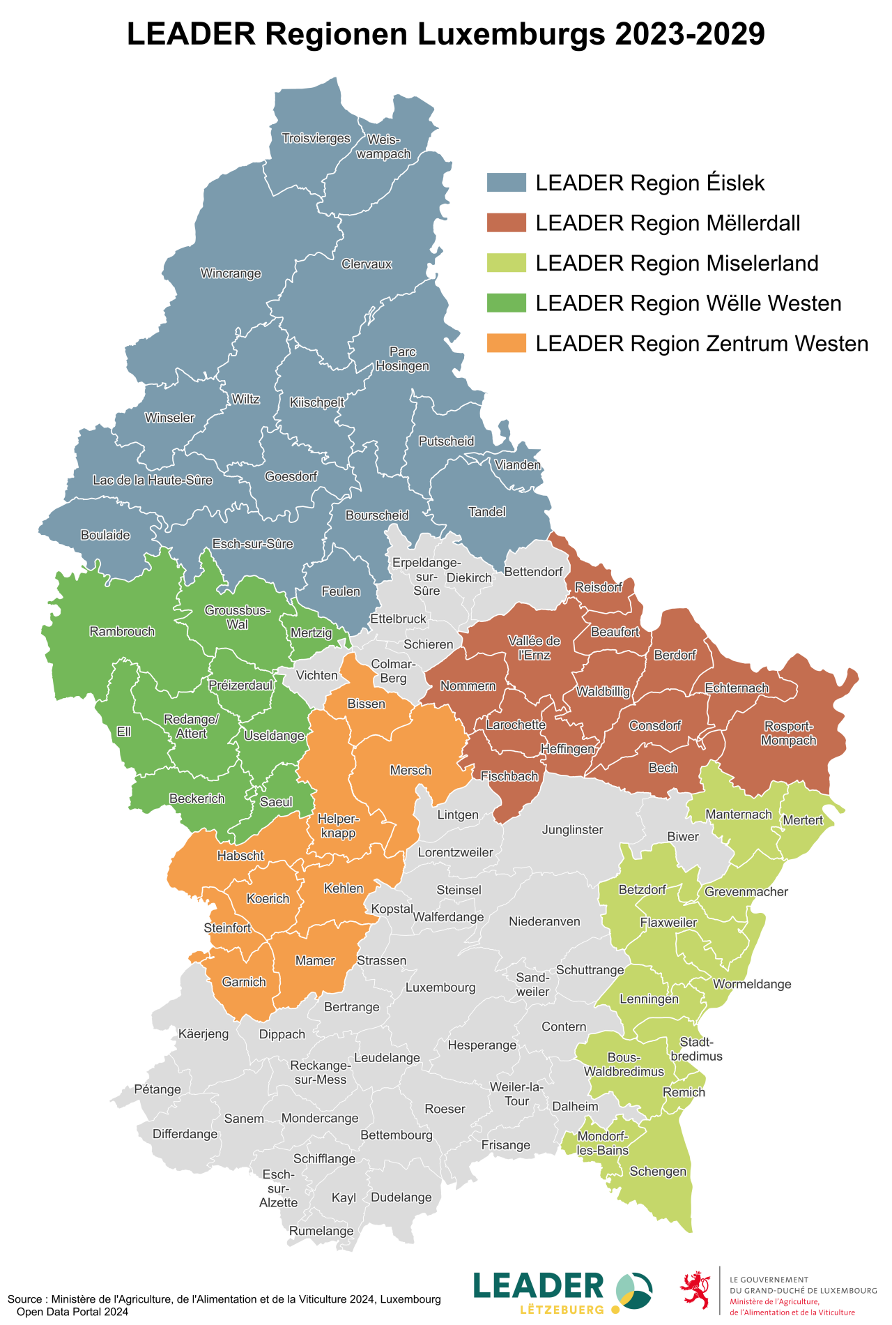 LEADER-Regionen - Karte